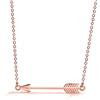 Dankadi Collana da Donna con Ciondolo a Forma di Freccia in Argento Sterling 925, 45,7 cm/18 Collana con Pendente a Freccia di Cupido Rosa Dorato, Catena, Regalo per Festa di Compleanno, Matrimonio