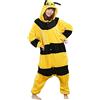 Inception Pro Infinite - Pigiama intero caldo - Morbido pile - Tuta intera - Scoiattolo giallo - Pigiamone Notte - Uomo - Donna - Adulti - Travestimento - Carnevale - Halloween - Ragazzi - Taglia M