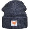 Baddery Berretto riflettente per bambini con patch: volpe - Fox Animali Foresta Outdoor Sport - Berretto invernale - Cappello da ragazzo e ragazza - cappello riflettente visibilità visibile, Navy francese