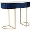 DKD Home Decor Console Marca, Colore Blu, Bianco e Oro, Metallo e Poliuretano (PU) (100 x 40 x 76 centimetri)