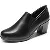 DREAM PAIRS Scarpe Tacco Largo Donna Classiche,Nero,41 | Punta smussata, tacco 7 cm, elastico laterale, soletta in lattice, suola antiscivolo per lavoro.
