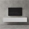 doporro Mobile Porta TV Sospeso 160 cm con 2 Ante Marrone Chiaro e Bianco Opaco, Credenza Bassa da Soggiorno Salotto, Madia Consolle Bicolore per TV Fernsehschrank02