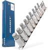 HASKYY - Set di 12 chiavi a bussola XZN M4, M5, M6, M8, M9, M10, M11, M12, M13, M14,M16, M18