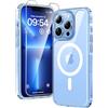 TAURI Cover per iPhone 13 Pro Max con Pellicola in Vetro Temperato,[Compatibile con MagSafe] Magnetica Custodia per Sottile Anticaduta - Trasparente