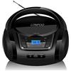 LONPOO Stereo Lettore CD portatile Bluetooth Boombox Connettività Radio FM, USB, AUX, Uscita cuffie, HiFi Altoparlanti (LP-D03BLACK)