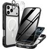 seacosmo Cover per iPhone 17 Pro Max Privacy Magnetica, Compatibile con Magsafe, Antispy Schermo Integrata in Vetro Temperato, Protezione Fotocamera, Custodia 360 Gradi Antishock Fronte Retro - Nero