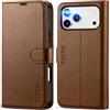 TUCCH Custodia per iPhone 17 Pro Max 6,9-pollici 5G 2025 Portafoglio [RFID Blocking] | Cover Pelle Sintetica TPU Antiurto Funzione Supporto Slot Schede Protezione Integrale Chiusura Magnetica, Marrone