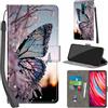 PHINIENLAND Cover per Xiaomi Redmi Note 8 Pro Case PU Pelle Custodia [Kickstand] [Chiusura magnetica] [Slot per Schede], Portafoglio Flip Custodia per Redmi Note 8 Pro,Farfalla