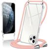 Custodia A Tracolla Per IPhone 11 Pro Max, Trasparente Con Cordino E Dettagli Arcobaleno, TPU Morbido Antiurto