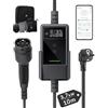dé Carichino Auto Elettrica App 3,7kW 10m 6-16A, Caricatore Auto Elettrica Portatile Tipo 2 Schuko con LCD, Cavo Ricarica Auto Elettrica, Colonnina Ricarica per Model 3/Y, 500e, e-208, Altri EV/PHEV