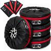 Kuvarix Set di 4 Borse per Pneumatici Auto, 13-18'' Pollici Impermeabili Antipolvere Copriruota, Copertura della Ruota di Scorta, Copri Ruota di Scorta con Manico