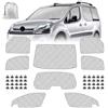 ZWPARTS Parasole per Parabrezza Auto compatibile con Citroen Berlingo 2008-2018, 8 Pezzi Pieghevole Parasole per Interni Auto, Set di Tappetini Termici Interni con Borsa Portaoggetti