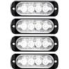 RIGIDON 4 Pcs Ultra Thin 4 LED luci di emergenza Bianco Lampada di Emergenza Strobo Barra Luminosa, 12V 24V Impermeabile Luce Lampeggiante per 4x4 Car SUV Truck Trailer Camper Motorcycle furgone