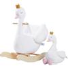 Labebe Cavallo Dondolo Legno, Peluche Bambini di Cigno Bianco per 6-36 Mesi, Sedia Dondolo Neonati/Giochi Cavalcabili