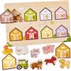 HYAKIDS Animali da Puzzle Legno Bambini, con Maniglie, Montessori Educativi per Bambino, Giochi Educativi Giocattoli Regalo Natale 1 2 3 Anni Femmina Maschio
