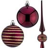 Krist+ Set Ornamenti di Natale Bici 19 Pezzi Viola PVC