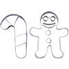 Zenker Set 2 Tagliabiscotti di Natale in Acciaio Inossidabile, Formine Omino di Pan di Zenzero e Bastoncino di Zucchero, Ideali per Biscotti Natalizi, Lavabili in Lavastoviglie