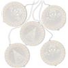 AmeliaHome Set di 5 luci a LED con ciondolo in acrilico, con USB, decorazione natalizia rotonda