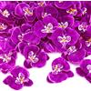 Luinabio 40 petali di orchidee artificiali, decorazioni floreali in finta seta, Phalaenopsis, teste di fiori per fai da te, artigianato, casa, feste di nozze (viola scuro)