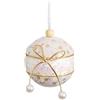BigBuy Christmas Palline di Natale Bianco Oro Polyfoam Tessuto Fiocco 10 x 10 x 10 cm (3 pezzi)