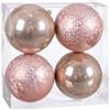 BigBuy Christmas Palline di Natale Beige Plastica 10 x 10 x 10 cm (4 pezzi)