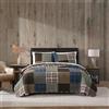 Eddie Bauer Biancheria da letto reversibile in cotone di alta qualità con federa abbinata, decorazione per la casa, patchwork classico verde, matrimoniale/queen size