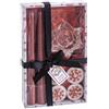 BigBuy Christmas Portacandele circolare con supporto natalizio rosso cristallo paraffina 21,7 x 13,3 x 3,8 cm