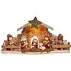 Krist+ Presepe di Natale Luce LED 33 x 16 x 10,5 cm Ceramica Rosso Legno Marrone Bianco