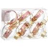 BigBuy Christmas Palline di Natale rosa trasparente oro plastica tessuto fiocco 6 x 6 x 6 cm (6 pezzi)