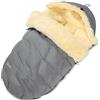 Fellhof Sacco nanna invernale in pelliccia di agnello, certificato Oeko-Tex, 50 x 98 cm, antivento e impermeabile, modello versatile, con fessure per cinture regolabili, lavabile fino a 30 °C, grigio
