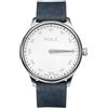 POLE WATCHES - Collezione AKILI - Orologio Monolancetta svizzero analogico al quarzo per uomo, bianco, striscia