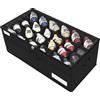LUVHOMEE Organizer Scarpe per Armadio, Adatto a 24 Paia, Contenitori Pieghevole per Scarpiera Scatole, Porta Scarpe Trasparenti con Supporto Inferiore, Portascarpe Organizzatore con Manici Rinforzati, Nero
