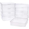 BENECREAT 8 Pack Contenitore per Contenitori in Plastica Trasparente 11.5x11.5x3.5cm con Coperchietti a Scatto per Pillole Erbe Piccole Perline Gioielli