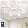 GWYAJTU Plafoniera Soffitto 90cm Con Telecomando APP, Lampada Da Soffitto LED Dimmerabile Con Funzione Di Memoria, Lampadario Floreale Da Camera Da Letto 72W Per Ufficio, Soggiorno