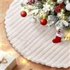 Lanpn Tappeto Sotto Albero di Natale Copribase Albero 75cm, Lusso albero di Natale Copertura Base Piede Gonna per la Decorazioni per interni per feste invernali in casa (Bianco)