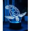 BIRBANN Lampada da notte 3D a forma di tartaruga per bambini - Lampada con controllo touch a 7 colori, decorazione per camera da letto adolescenti - Regalo di compleanno per amici e familiari
