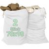 ELES VIDA® - Sacco XXL per biancheria 2 pezzi 70x90cm 100% cotone - Sacco Heavy Duty XL extra grande - durevole, con cordino, raccoglitore viaggio, scatola biancheria, conservazione bianco