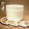 BAGZY Striscia LED Neon 5 Metri Tubo LED Flessibile Esterno Impermeabile Luminosa 220V IP65 120 LED/M Corda Stringa Lampada con Alimentatore di rete e Controller,per Camera da Letto(Bianco Naturale)