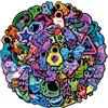 Shamoparty Lot di 112 adesivi al neon per astronauti per bambini, decorazione ingegneristica spaziale, disegni a fumetti, adatti per valigie, skateboard, quaderni, computer portatili, chitarre, tazze