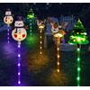YZYOE 6 pacchetto LED all'aperto solare terra inserito luci decorative di Natale, impermeabile solare cortile albero di Natale Snowman renna luce, con 8 modalità luce a colori.