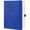 Mlife Quaderno B5 con motivo albero della vita - 300 pagine, carta da 100 g, copertina in PU, elastico, portapenne, 3 segnalibri - ideale per lavoro, studio e regalo (blu)