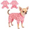 Yoolhamy Pigiama Cane Pile Cuore Taglia Piccola Caldo Rosa Morbido Cappottino Cane Taglia Piccola Vestito per Cani Chihuahua Vestiti (XXS)