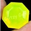 Naturale Neon Giallo Opale 32.75 KT Ottagono Certificato Non Trattato Loose