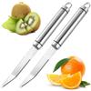 Giantree 2 cucchiai di pompelmo, coltello da pompelmo, coltello curvo per pompelmo, in acciaio inox con taglio ondulato, pelapatate per frutta e cucina, utensili da intaglio curvi per agrumi