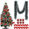 Onlvmyur Ghirlanda di Natale Artificiale 10m Ghirlanda Albero di Natale Verde con con Fiocco e Campane Decorazione per Feste
