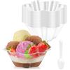 GMMG 60 Pezzi Finger Food Contenitori, Riutilizzabili Bicchierini Finger Food Trasparenti, 260 ml/8,79 oz Bicchierini Monoporzione Dolci, Tazze da Dessert con Cucchiai