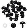PATIKIL 30pz Occhi Sicurezza 18mm, 30Pz Occhi Plastica Artigianato Pellicola Protettiva Occhi Sicurezza Rondelle per Animali Peluche Giocattoli Uncinetto Bambole DIY Artigianato, Nero
