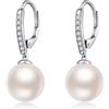 ZDaoBen Orecchini Perle Donnain Argento Sterling 925 Leverback Orecchini Pendenti Perla Zrconi Diamantati Perle Gioielli Regali per Donne 10 mm