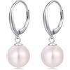 ZDaoBen Orecchini Perle Donnain Argento Sterling 925 Perla Leverback Orecchini Pendenti Perle Gioielli Regali per Donne 10 mm