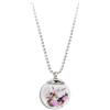 Gioielli Botanici Collana Erica in Acciaio Inox, Ampolla in Vetro con Fiori Naturali e semi di soffione